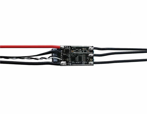 Electronic component of Lightweight 24V DC Brushless Underwater Thruster Motor with wires connected for ROVs and submersibles.