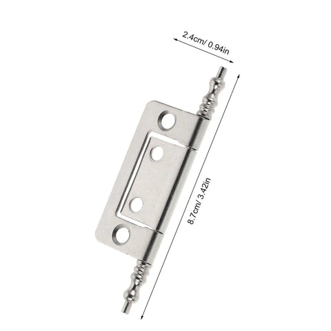 16 Beefy Nickel Plated Flush Cabinet Hinges, 2 Inch Butt Hinges For Drawer Wardrobe And Bathroom Doors shown with measurements
