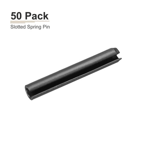 5mm x 35mm Slotted Spring Pin 50 Pack Black 65Mn Steel Roll Dowel Tension Pin For Home Workshop Machines Handy Durable Quick Install