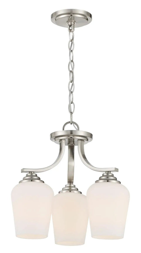 Shyloh Convertible Ceiling Light Fixture 3 Light Chandelier Style Semi Flush To Chandelier Brushed Nickel Finish Dimmable