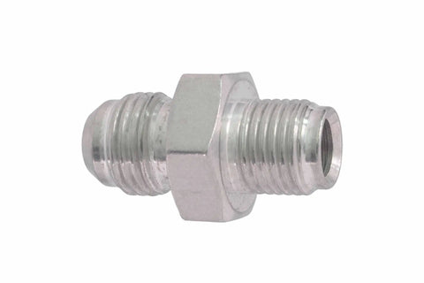 Universal Power Steering Pump Fitting Kit With Rack And Pinion Adapter Set For LS Swap Projects and Custom Builds showing silver flared connector