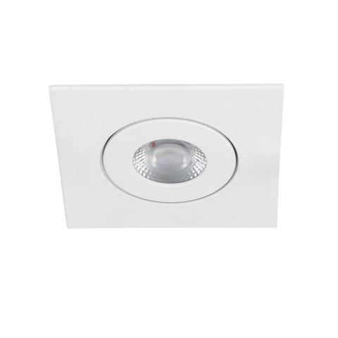 Top Tier Two Inch Led Recessed Lighting Trim Bulk Pack Of 24 Adjustable Gimbal Downlights Emitting 3000k Warm White With 530 Lumens Heavy Duty Slick White Finish For Tight Ceilings Ic Rated And Airtight, white square fixture.