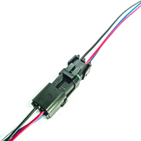 Top Quality 4 Pin Weatherpack Connector Kit With Male And Female Terminals For Automotive Wiring Repairs Featuring Durable 16 AWG Wire Cables black inline connector with 16 AWG wires