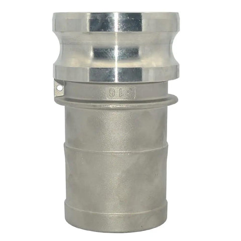 Stainless Steel 316 Hose Barb Fitting Type E Camlock Adapter for Trash Pumps and Vacuum Trucks Built to Last Cam and Groove Hose Fittings 3 Inch Two Pack Heavy Duty, 3 in 316 stainless steel camlock adapter