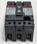 Tough As Nails Three Pole Circuit Breaker Rated 100 Amps At 600 Volt AC Featuring Electronic Solid State Trip Technology front view with labels.