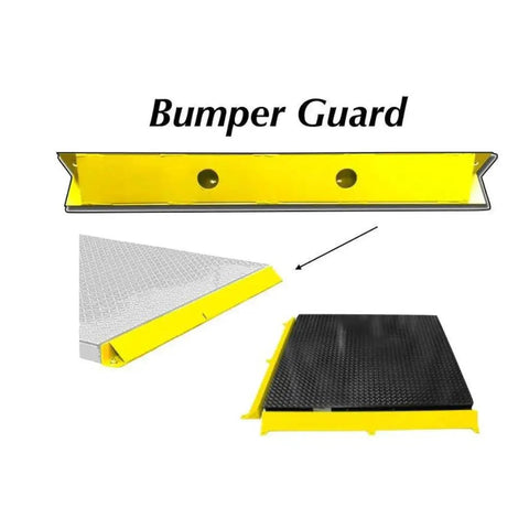 Bumper guard for Heavy Duty 48X48 Industrial Floor Scale with a sturdy design, featuring a yellow protective edge.