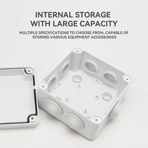 Solid IP65 Waterproof Electrical Junction Box Crafted From Hella Durable ABS Plastic For Outdoor Projects And DIY Electronics Boxes, internal storage.