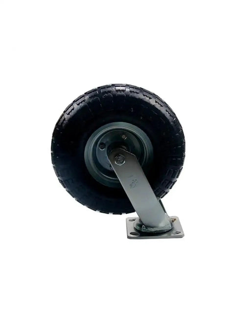 Tough As Nails Heavy Duty 10 Inch Inflatable Rubber Caster With Stem Mount and Rust Resistant Bolts for smooth gliding on rough floors.