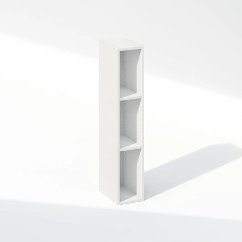 Hella Efficient Three Tier Closet Organizer With Open Shelf Storage For Bedroom Wardrobe Space Saving Slim Floor Rack In Pristine White.