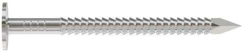 Close-up of 15 Gauge Wire Coil Roofing Nails With Full Round Head And Annular Ring Shank For OSB Or Plywood Roof Decks, 1-3/4 In, Type 304 Stainless Steel