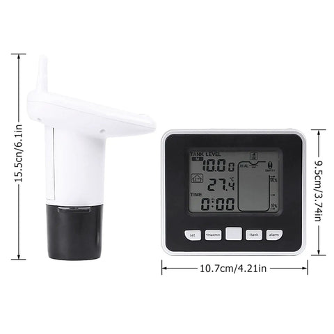 Ultrasonic Liquid Level Sensor With Temperature Display For Indoor Water Tanks Level Meter And Indicator Up To 100 Meters