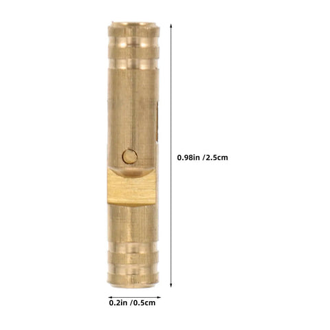 Copper Hidden Hinges For Jewelry Boxes And Gift Cases 20 Pack Small Concealed Hinges close-up with dimensions, gold finish