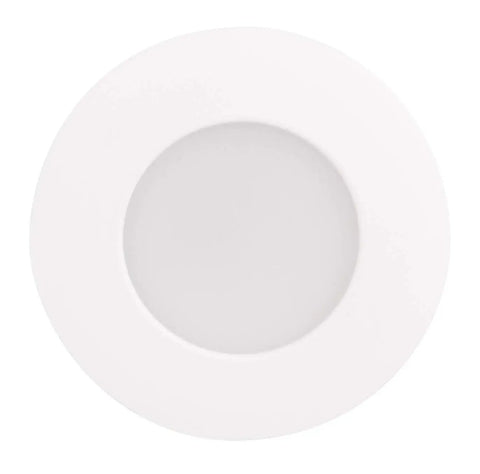 Slim Disk Colors Smart Home WiFi RGB LED Recessed Fixture Kit 4 Pack With Tunable White And Color Dimmable Alexa And Google Assistant Compatible Damp Location White Finish, close-up view