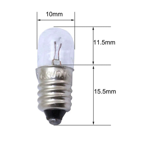 10 Pack Mini Screw Bulbs 6.3V Plus 5 E10 Mini Bulb Holders Black Plastic Brass Sockets Dope DIY Lighting Kit For Student Experiments Durable Reliable