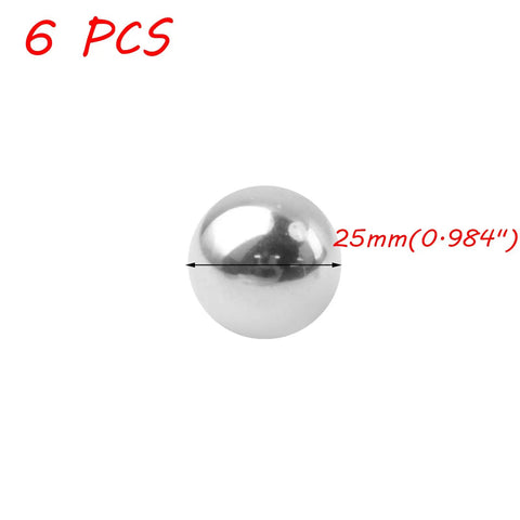 Top Shelf 304 Stainless Steel Precision Bearing Balls 25 mm showing one shiny ball with a 25mm diameter for machinery use.