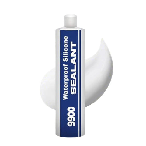 Heavy Duty Waterproof Sealant And Bonding Adhesive Featuring Tough As Nails Polymer Technology in a tube with white silicone.