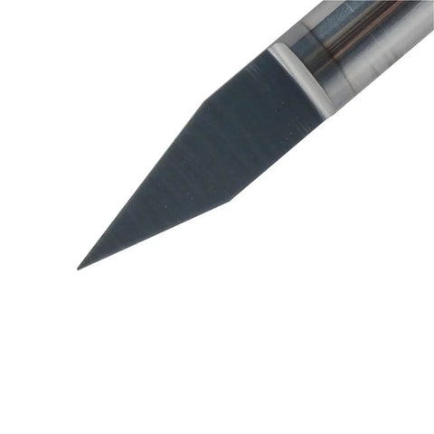 Close-up of a precision tip from the Straight Up Killer 7 Piece Solid Carbide Router Bit Kit With 6mm Shank, ideal for woodworking.