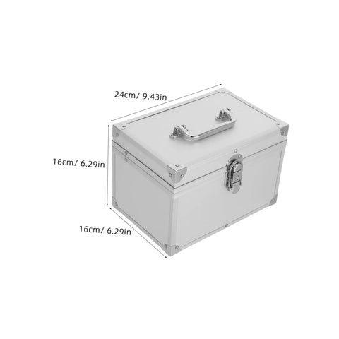 Lockable Aluminum Tool Box With Handle Beefed Up Heavy Duty Impact Resistant Double Layer Storage Case Silver Alloy Box