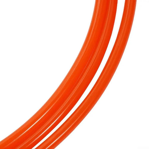Close-up of an orange TPU Bike Trainer Replacement Belt For Indoor Rollers 5mm Wide By 185cm Long TPU Drive Belt For Cycling