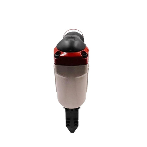 Pro Grade 18 Gauge Pneumatic Brad Nailer And Construction Stapler showing front view with red and gray accents, designed for woodworking tasks.