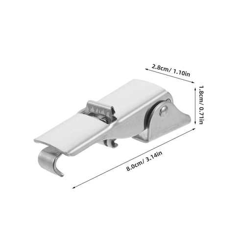 Heavy Duty Stainless Steel Toggle Latch Set For Secure Cabinet Doors And Industrial Cases Adjustable Buckle Clamp For Shock Resistant Use, 8cm