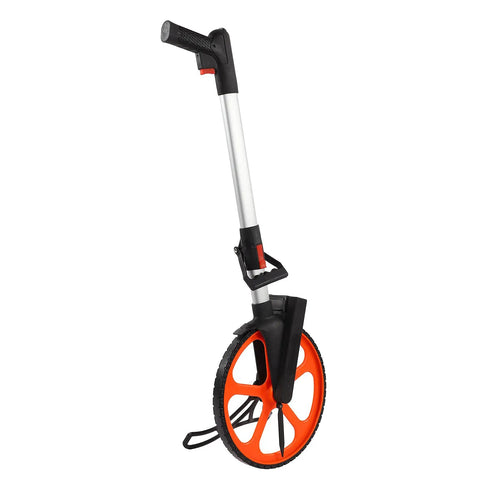 VINGVO Mechanical Measuring Wheel for Roads Sidewalks 0 to 9999.9 M or Ft, aluminum and nylon, ergonomic grip design.