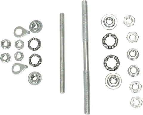 4.92 Inch Silver Front Bike Axle Bearings Replacement Hub For Quick Install And High Strength shown in multiple parts