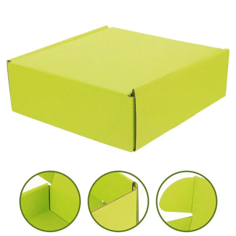 Green Corrugated Paper Boxes 10 Pack Go To Heavy Duty Packing Boxes for shipping with close-up details of corners and edges
