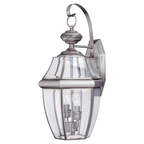 Lancaster Traditional Two Light Outdoor Wall Lantern In Polished Brass Finish No Fuss LED Upgrade Ready Classic Exterior Fixture For Porch Or Patio Weather Resistant Outdoor Lighting