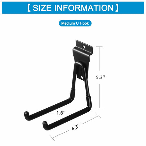 4 Inch Slatwall Hooks Set Heavy Duty Garage Storage Black With Anti Skid Rubber Coating Compatible With Proslat Crownwall StoreWALL