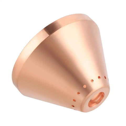 Copper Cup, Nozzle, Tips And Cover Set For Plasma Cutter Torch, shown in angled view