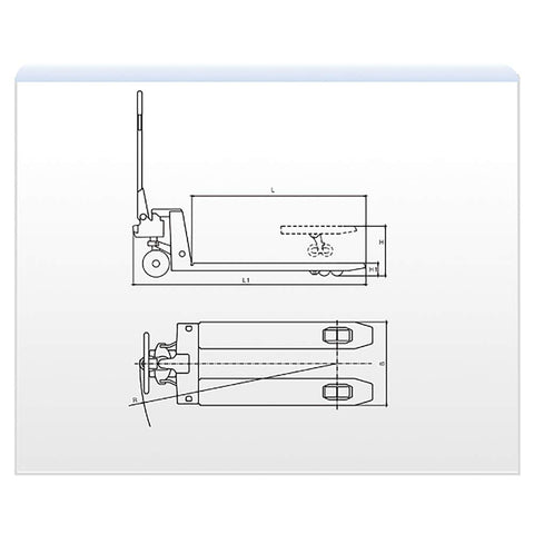 Industrial Manual Pallet Jack Truck Built Like A Badass Workhorse To Move 5500 Pounds Without Breaking A Sweat And Fitted With Durable Polyurethane Steel Wheels For Stress Free Logistics Hauling dimensions and design schematic