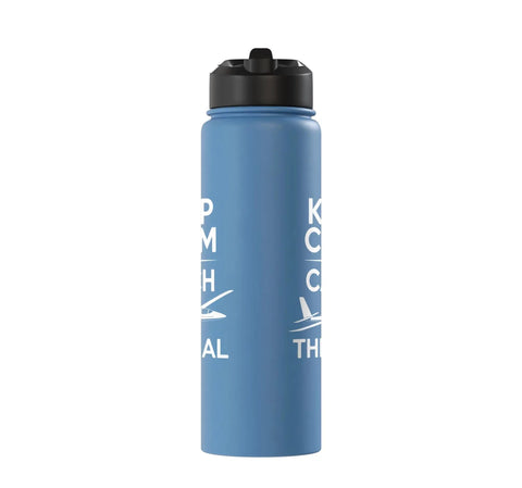 Hydration Gear Insulated Stainless Steel Water Bottle for Sailplane Pilots and Glider Club Members, light blue color