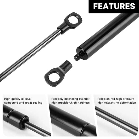 Premium 12 Inch 60 Lbs Gas Spring Strut Set Heavy Duty Universal Lift Supports close-up showing durable black cylinder and fittings
