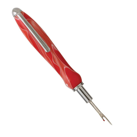 Chrome Seam Ripper Woodturning Project Kit Starter Pack Four Pack With Hardware And Bushing Set For Lathe Turning Beginners tool in red handle.