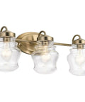 Janiel 24 Inch Three Light Vanity Light With Clear Glass Shades In Classic Bronze Finish For Above The Mirror Dope Modern Bathroom Vanity Fixture
