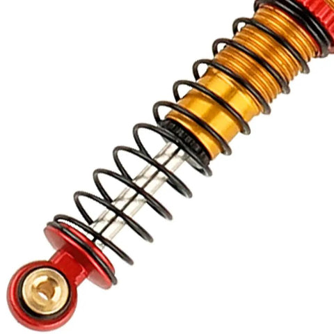 39mm Aluminum Threaded Adjustable RC Shock Absorber Oil Damper For SCX24 Gladiator C10 JLU Red with bladder seals close-up