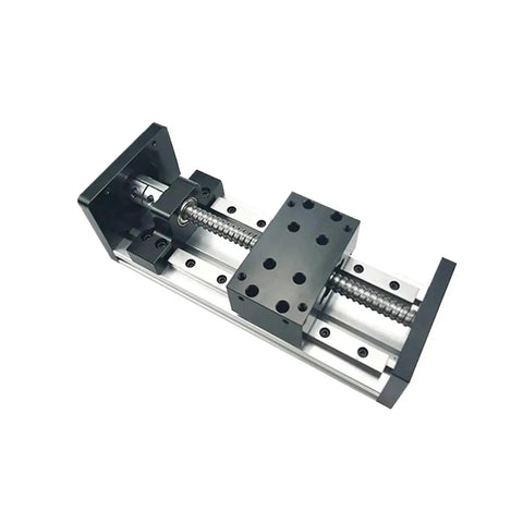 Z Axis CNC Sliding Table With 100 To 200mm Travel, 12mm MGR12 Linear Rail, SFU1204 Ball Screw Actuator Bundle Kit Option 2 viewed at angle