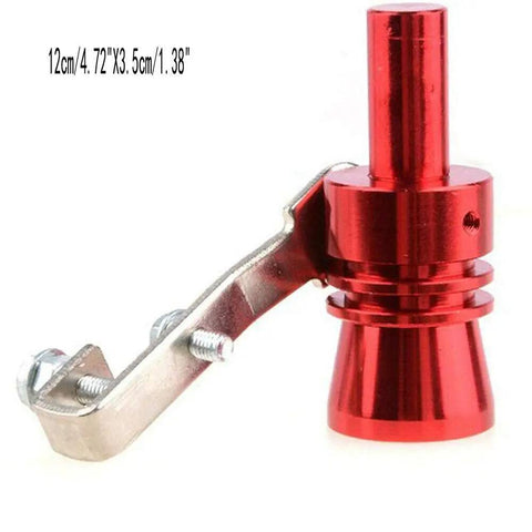 Turbo Whistle Exhaust Pipe With Oversized Roar For Cars Red Aluminum Muffler Sound Mod XL Car Accessory side view