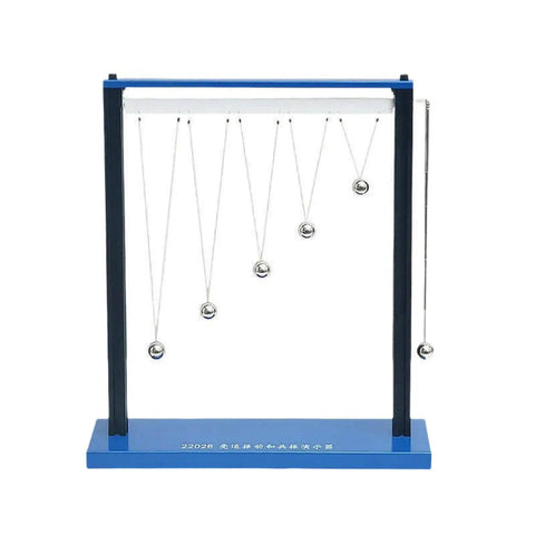 Metal Ball Physics Pendulum Resonance Demonstrator For Classroom Experiments And Lab Studies Hands On Teaching Tool With Precision Engineering And Durable Metal Construction, showing pendulum balls on a blue frame.