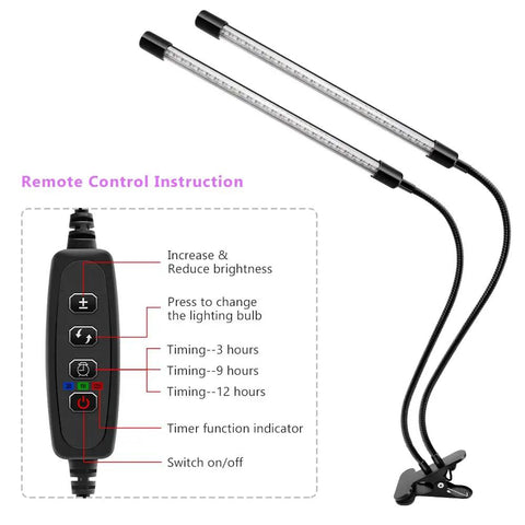 Lit Dual Head LED Black Light 20W UV Fixture With Clamp USB Powered 395 To 405 Nanometers Gooseneck Lamp with remote control