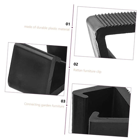 Close-up of a PP plastic clip from 8 Pack Wicker Furniture Clips For Outdoor Sofa Sectional Fasteners
