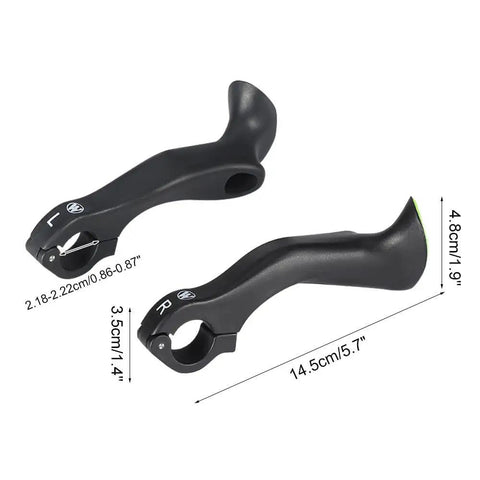 Ergonomic Bike Handlebar Grips Set With Multi Angle Adjustable Bar Ends Fits 21.8 to 22.2mm Bars for Night Rides