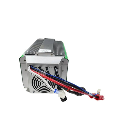 Premium 48 Volt Heavy Duty Battery Charger Replacement For Industrial Boom And Scissor Lifts Plug In Ready Setup rear view with wiring details.