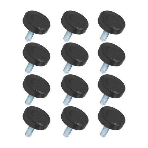 24 Pieces Furniture Levelers With Adjustable Threaded Feet For Wobble Table Legs, Easy Height Adjustment And Wide Bearing Base To Prevent Slips And Floor Scratches, No Fuss Installation For Chairs Cabinets And Wood Furniture; 24 black threaded levelers