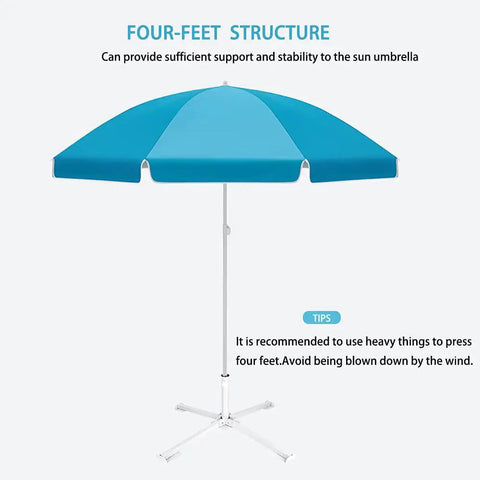 Super Tough Foldable Portable Beach Umbrella Stand Built For Sand And Grass As Patio Base Holder with blue patio umbrella