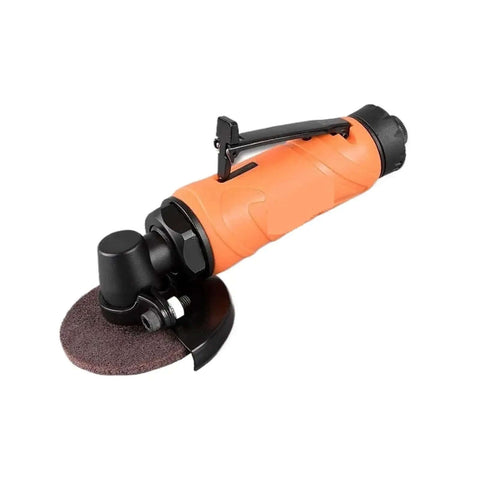 Heavy Duty Pneumatic Angle Grinder 3 Inch Air Powered Cutting Tool For Tackling Toughest Metal Jobs With Slick Action And Rock Solid Construction For Serious Shop Floor Work with a black and orange design.