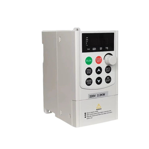 Heavy Duty 11kW 15HP VFD With RS485 Protocol For Crane System Automation Control AC Drive, Rugged Inverter For Hoists And Material Handling, Industrial Speed Control, Durable Industrial Grade Performance. 220V 2.2kW VFD front view