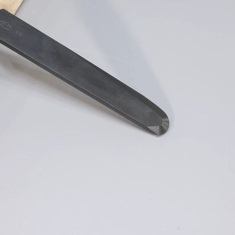 Close-up of Heavy Duty Nitrided HSS Woodturning Scraper One Inch Wide Negative Rake, showing radiused edge design.