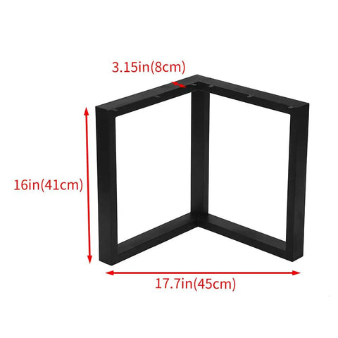 Heavy Duty Iron Dining Table Legs 16 Inch V Shape Black For DIY Tables And Desks with dimensions 17.7x16 inches shown.